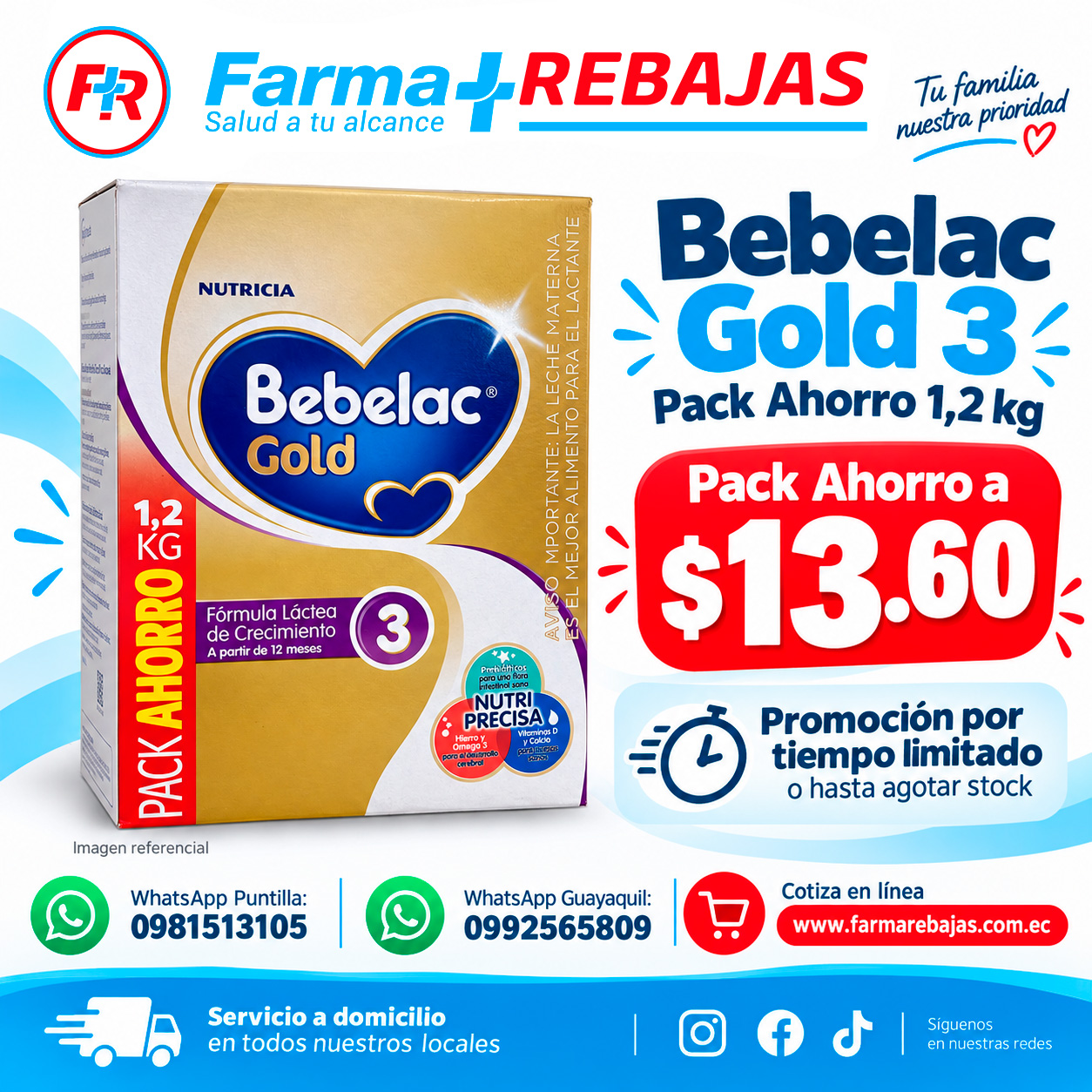 Bebelac Gold 3 Pack Ahorro 1,2 kg