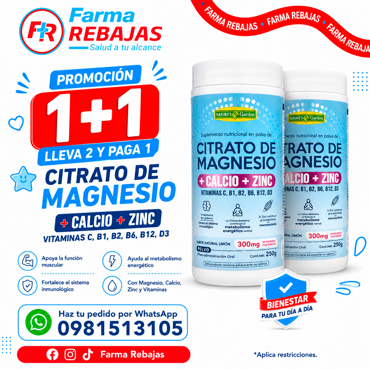 Promoción 1+1 Citrato de Magnesio